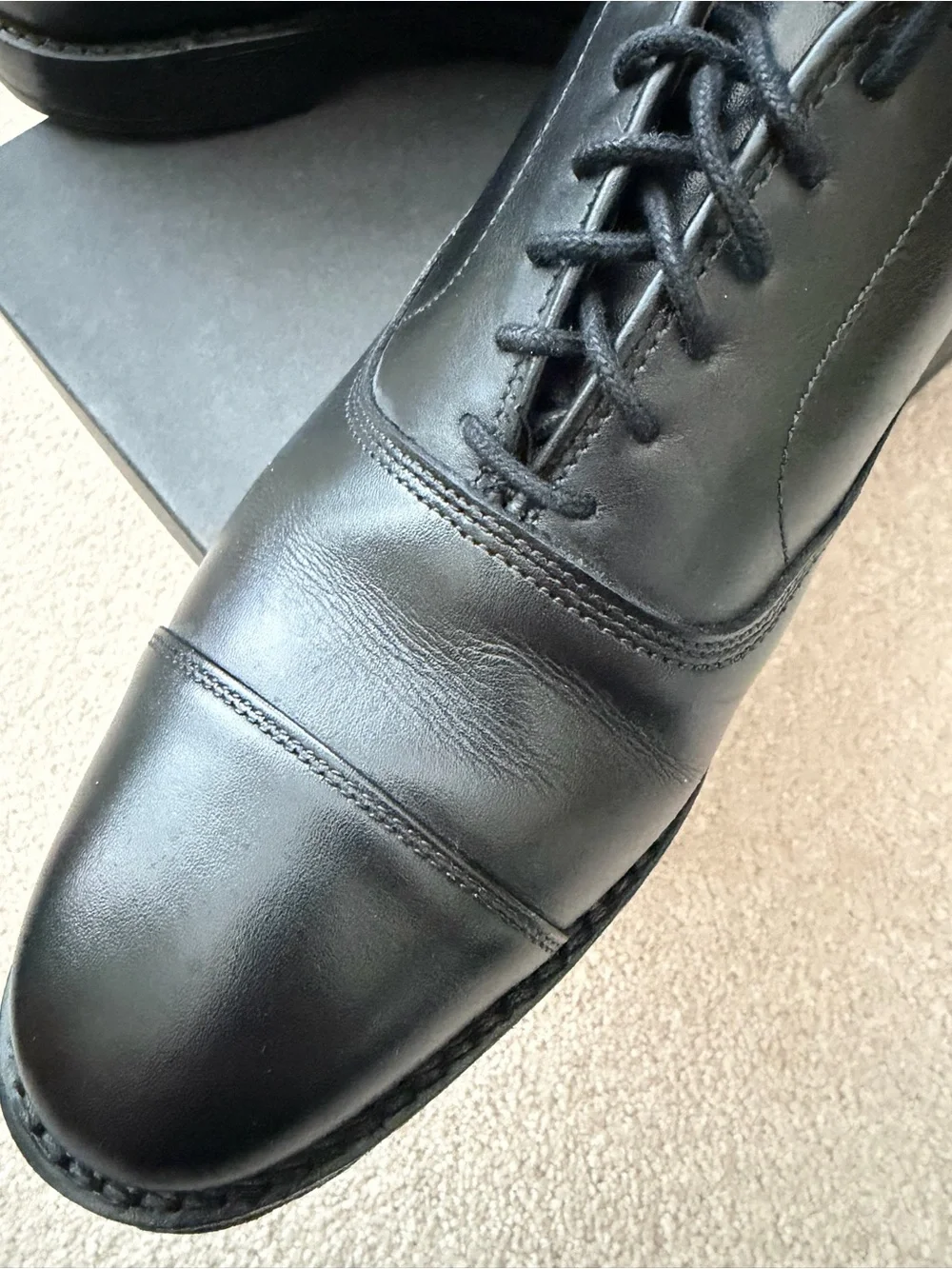 Allen Edmonds || Park Avenue Cap Toe Oxford Leather Shoes Black || Size 7.5 Box